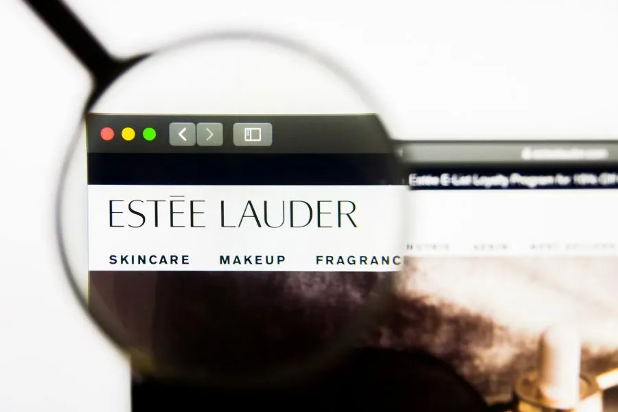 estee lauder website under a magnifying glass